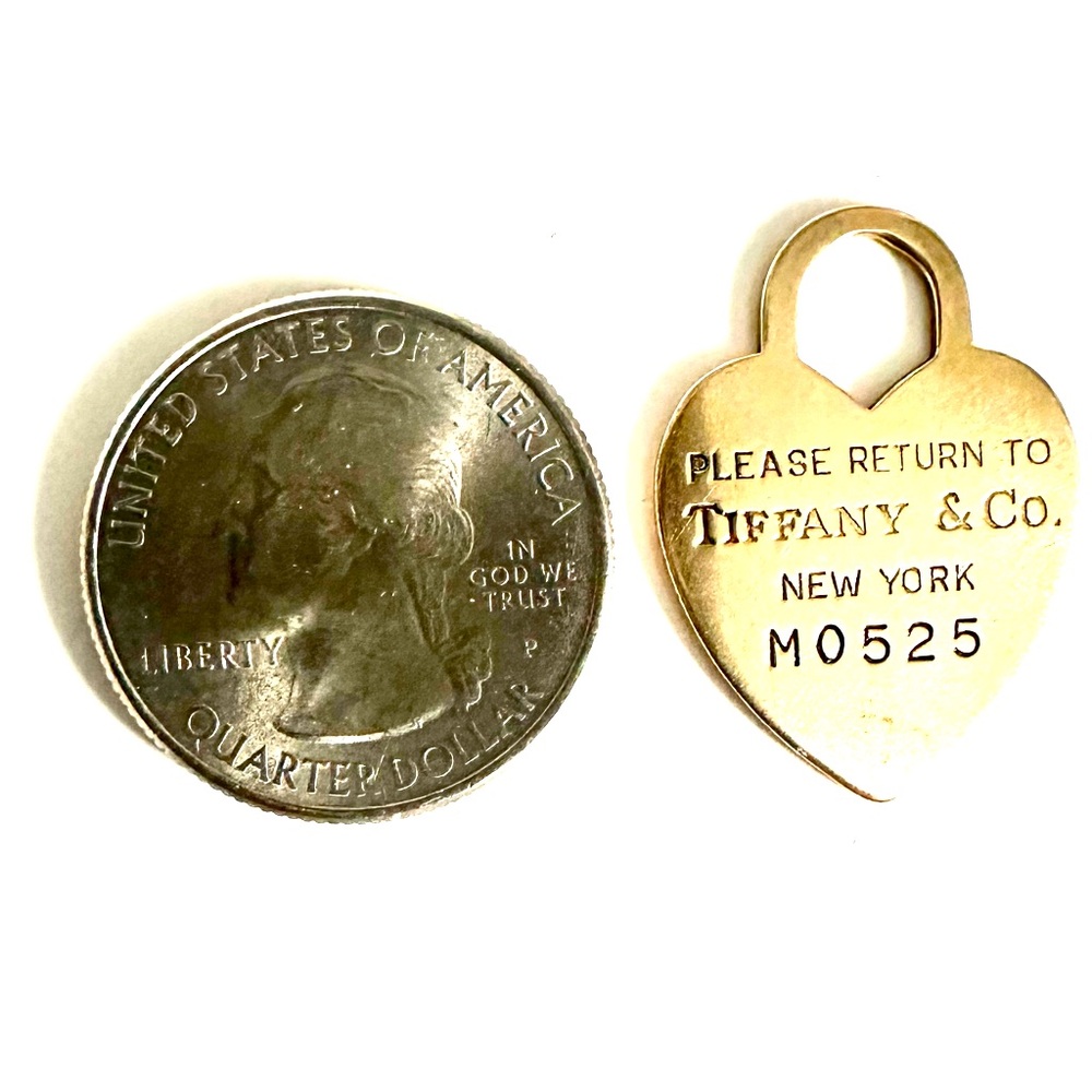 14k Return to Tiffany & Co Yellow Gold Heart Pendant OR Charm